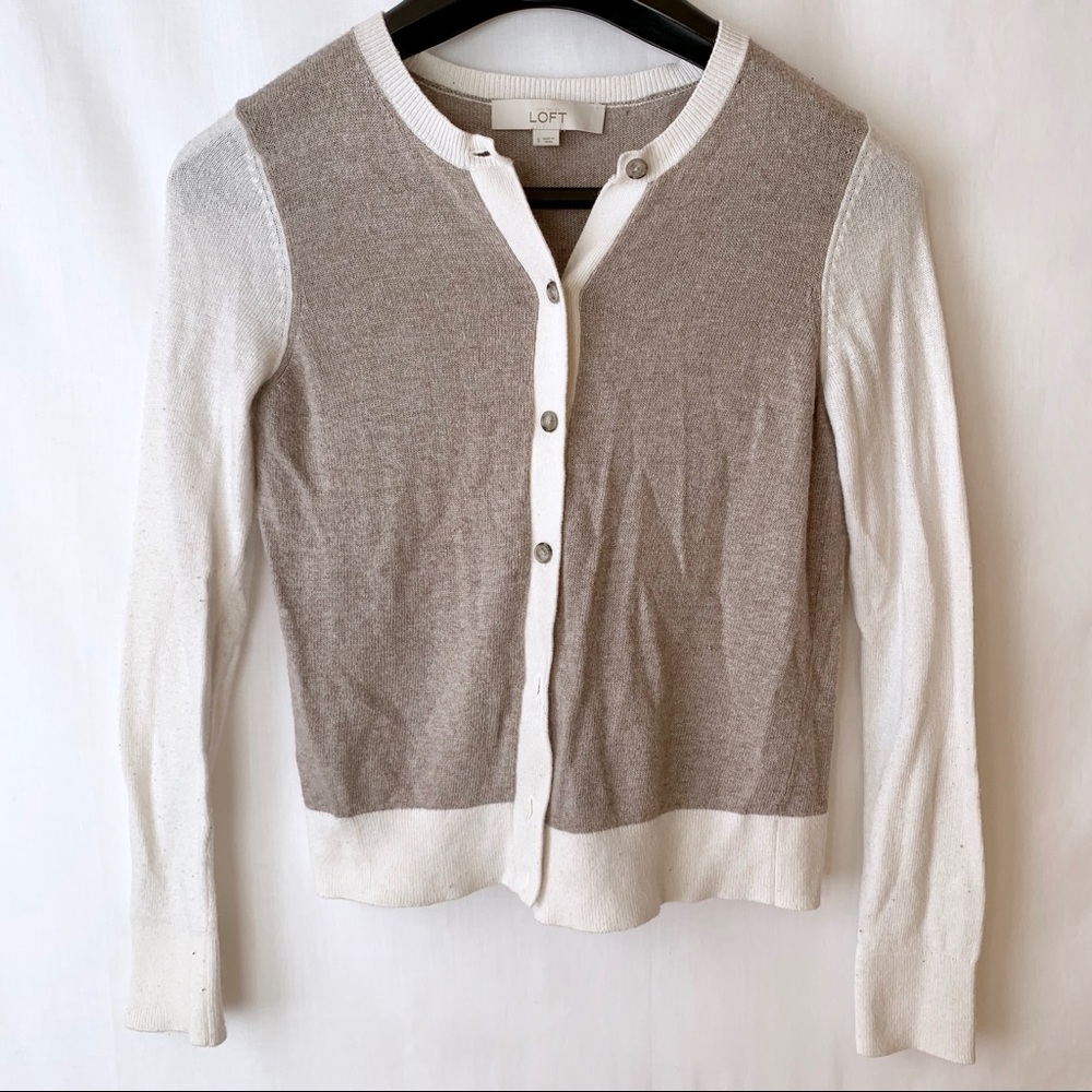 Ann Taylor Loft | Color Block Cardigan (A90)